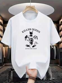 Queen T-Shirt, Unisex Men's And Women's Blouse, 100% Cotton, Top Premium Streetwear, New Arrival, Immediate Shipping, Various Colors!! - 白色 - 查看 1