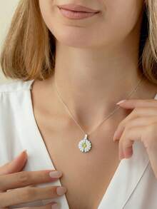 1PC Custom Personalized Necklace For Women, Open Custom Necklace, Fashion Jewelry, Women's Necklace, Women's Jewelry, Custom Gifts, Gifts For Her, Daisy Necklaces, Mom's Birthday Gifts, Christmas Gifts, Valentine's Day Gifts, Anniversary Gifts, New Year Gifts - Multicolor - View 9