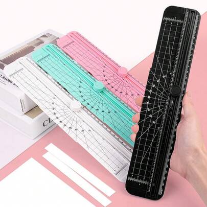 1pc Manual Paper Cutter, Mini Photo Trimmer, Multiple Colors, Grid Pattern, Precise Cutting, Ideal For Scrapbooking And Crafts