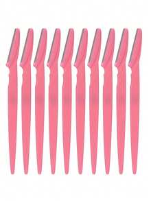 20pcs/Set Pink Eyebrow Trimmer And Shaver Set, Eyebrow Trimmer And Shaver, Exfoliating And Depilatory Tools, Body Hair Removal Trimmer And Facial & Eyebrow Shaver Set, Long Handle Blades With Precision Protective Cover, Suitable For Women To Groom Eyebrows, Makeup, Affordable Price, Room Decor, Vanity, Travel, Bedroom, Makeup Accessories, Eyebrow Razor, Affordable, Cosmetics, Makeup Tools, Cheap Goods, Gift, Women Gift,Giveaways,Travel,Cheap Stuff,Travel Essential - Pink - View 11