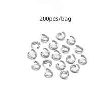 200pcs Stainless Steel Open Jump Rings, Necklace & Bracelet Connector Rings, Handmade Craft Rings, Beaded Bracelet Linking Rings, DIY Jewelry Making Findings - Single-loop Opening - View 9