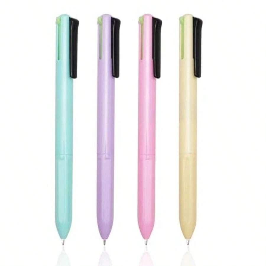 Multicolor Ballpoint Pen 0.7 Multicolor Pen In One 4-In-1 Colored Pens 4 Color Retractable Pen In One Colorful Ink Ballpoint Gift Pens For Planner Journaling Assorted Ink 4-Count#Rad - 彩色 - 查看 1