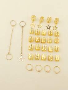 30 Stücke sternförmige geometrische Muster geflochtene Haarspangen. Geeignet zum Tragen bei Festivals und Partyfeierlichkeiten., Haarklammern, Haarspangen, Haarspangen, Kopfschmuck, Haaraccessoires für Frauen - Verschiedenfarbig - Übersicht 3