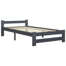 vidaXL Cadre de lit sans matelas gris foncé pin massif 100x200 cm - Gris - Voir 1