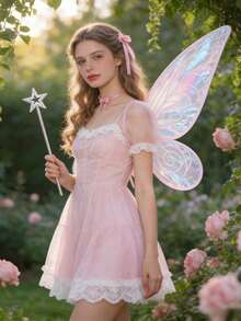 Aripi de zână pentru adulți, aripi de fluture pentru fete, aripi de înger, costume de zână pentru femei, cadouri de Halloween pentru petrecere (6 culori)