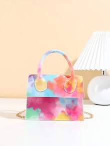 Printed Colorful Fashionable Minimalist Chain Handbag - Mirror Flower - View 8