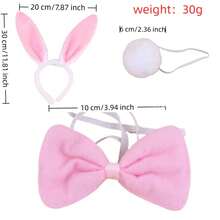 1pc Easter Animal Costume Set | Bunny Ears Headband, Bow Tie & Tail For Photo Props | Kids Dress-Up, Party Decor & Photo Studio Supplies - Perfect Gift For Birthday, Easter, Valentine's Day - Multicolor - View 11