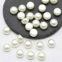 10/20/30 pièces Accessoires de décoration de vêtements en faux perles en demi-cercle - Blanc - Voir 10