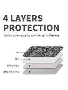 Printing PU Notebook Bag Slim Shockproof Laptop Sleeve Case Compatible With MacBook Matebook - Black - View 7