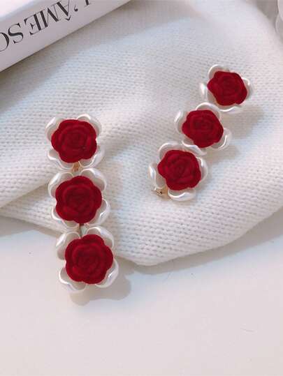 Rose Hair Clip Vintage & Versatile Duckbill Bangs Clip For Women Gift For Christmas Party