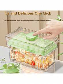 1个带盖可重复使用硅胶冰格，DIY冰箱制冰模具 - 彩色 - 查看 8