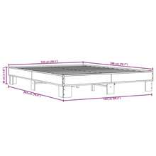 vidaXL Cadre de lit sans matelas chêne marrone 150x200 cm - Castano - Visualizzare 9