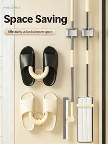 No-Drill Suction Cup Slipper Holder - Wall-Mounted Bathroom Organizer For Drying - Multicolor - View 7