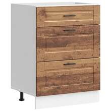 vidaXL Armoire de cuisine Porto vieux bois d'ingénierie - Tabac - Voir 1