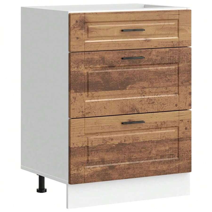 vidaXL Armoire de cuisine Porto vieux bois d'ingénierie - Tabac - Voir 1