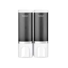 2-In-1 Shower Soap Dispenser, 2*500 Ml Shampoo And Conditioner Dispenser Wall-Mounted Shower Pump Soap Dispenser Body Wash Dispenser For Bathroom Kitchen Hotel (2 Chamber + White) - 2 buồng + Trắng - Xem 1