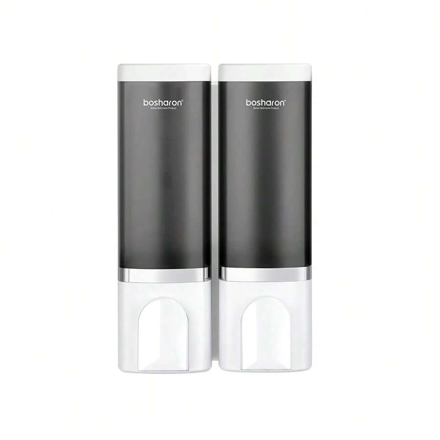 2-In-1 Shower Soap Dispenser, 2*500 Ml Shampoo And Conditioner Dispenser Wall-Mounted Shower Pump Soap Dispenser Body Wash Dispenser For Bathroom Kitchen Hotel (2 Chamber + White) - 2 buồng + Trắng - Xem 1