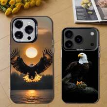 Funda de Teléfono E-Eagle Cool Animal para 17,16,15,14,13,12,11,Pro,Max,Plus, Cubierta Negra de TPU - z2 - Ver 3