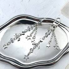 Cute Bow Knot Keychain, Phone Charm, Short Chain, Heart & Star Decor For Backpack - Multicolor - View 9