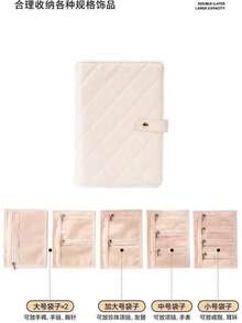 Jewelry Storage Case With Buttons, High-End Jewelry Collection Album, Portable Jewelry Organizer Bag For Rings, Pendants, Necklaces, Earrings And Bracelets - Multicolor - View 5