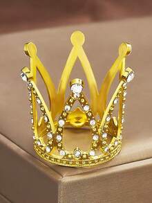 1 pièce Couronne dorée pour gâteau, 3 options de couleur, coiffe vintage pour décoration de gâteau, couronne complète à 3 couleurs, décoration de gâteau avec couronne, cadeau d'anniversaire, convient pour photos de gâteau de reine/princesse, fournitures de fête, utilisable pour mariage, anniversaire, cadeau, événements de mode, usage polyvalent - Doré - Voir 13