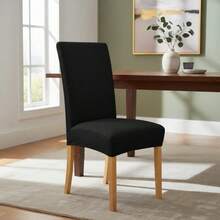 Tendencia6 Fundas Elasticas Protectoras Removibles Sillas Comedor Bazarú Cubresilla Color Negro Diseño de en tela Jaquard pack 6 pzs Maxima sujeciónCalidad premium - Negro - Ver 11