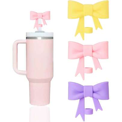 1/2/6pcs Silicone Straw Lids, Fit For 30oz & 40oz Cups With Handles, 10mm Cute Straw Covers, Unisex, Suitable As Gifts