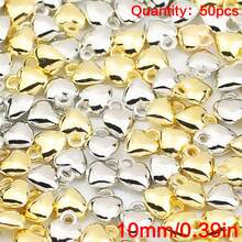 50pcs CCB Peach Heart Shaped Pendant, Suitable For DIY Crafts, Necklace, Bracelet, Phone Charm Making