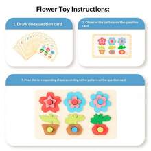 1 Set Puzzle tridimensionale a fiori per l'educazione precoce dei bambini, abbinamento di colori per neonati, puzzle di incastro e impilamento, giocattoli puzzle da costruzione, scheda puzzle di abbinamento a fiori, esercizio di discriminazione dei colori e abilità di pensiero per bambini, giochi da tavolo divertenti per interazione genitore-figlio e sviluppo dell'intelligenza - Multicolore - Visualizzare 7