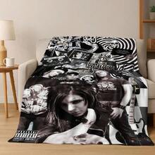 Fashion Rock Music Tokio Hotel Bill Tom Kaulitz Art Flannel Blanket,Cozy Soft Throw Blanket For Home Bedroom Bed Sofa Cover Gift6.Jpg - 白色 - 查看 1