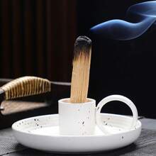 1pc Peruvian Palo Santo Incense Burner Ceramic Plate Stand, Meditation Tray For Relaxation And Spiritual - Multicolor - View 4
