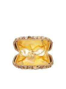 Luxurious Gold Crystal Clutch Purses Lady Blingbling Stones Minaudiere Purses Party Dinner Rhinestone Handbags Crystal Evening Bags For Women Wedding Bride&Prom - Gold - View 7