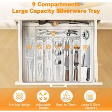 TendenciaBandeja Para Cubiertos Extensible De Cocina 9 Compartimentos TransparenteCalidad premium - 1 - Ver 4