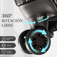 Kit Maleta De 20 Pulgadas Con 1 bolsa de deporte y fitness Compacta Sin Documentar Maleta de Mano Ruedas Dobles Desmontables - Gris - Ver 4