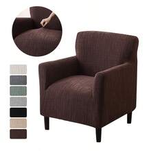 1 pieza Funda de sofá de club de jacquard, funda elástica de unicolor para silla de salón, funda para sillón individual, apta para barra de hotel - Multicolor - Ver 15