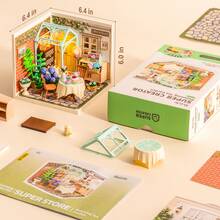 Robotime Rolife Super Creators DIY Plastic Mini House Building Kit - 3D Puzzle With LED Lights, Compatible With Mini Figures, Multiple Themes To Choose From, Suitable For Teenagers And Adults, Interior Decoration, Ideal Christmas Or Birthday Gift(Blooming Tea Garden) - 13-Blooming Tea Garden - 查看 8