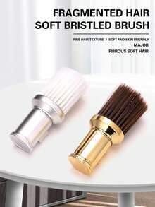 Professional Barber Brush & Neck Duster Soft Boar Bristle Hair Cutting Cleaning Brush For Salon Hair Clipper Tool (Black/White) - Multicolor - View 2