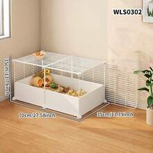 Hamster Cage, Luxury Large Villa Style Cage With Golden Wire Branches For Home Use, Chicken Raising And Observation