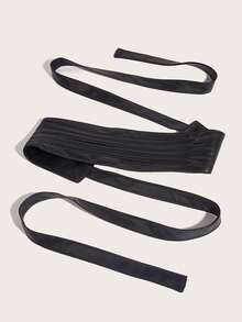 1pc Plus Size Black Waist Cincher Belt, Elegant Match For Evening Gown, Formal Dress, Wedding, Party, Gift Summer, School Fall, Autumn, Halloween - 黑色 - 查看 3