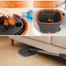 Collapsible Mop And Bucket Set, Spin Mop With Separate Dirty And Clean Water, 6 Replaceable Mopping Pads With Foldable Handle, Deep Cleaning Mops And Buckets For Household Use Floor Cleaning - Nhiều màu - Xem 5