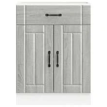 vidaXL Armoire de cuisine Lucca sonoma gris bois ingénierie - Gris - Voir 4
