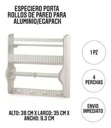 TendenciaEspeciero Portarollos Organizador Cocina Plastico 4 NivelesCalidad premium - Blanco - Ver 7