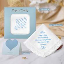 Wedding Handkerchiefs Something Blue For Bride, Mother Of The Bride Gifts Embroidered Lace Keepsake Bridal Hankies - Mẹ của cô dâu - Xem 5