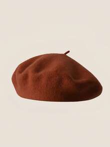 Solid Color Beret Hat, Women's, Versatile Japanese Retro Artist Cap For Winter - Multicolor - View 4