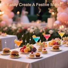 40/300/200/100/50/10 pièces Cure-dents en bambou élégants blancs à perle, de 12 cm de long, convenant pour les amuse-gueules, Noël, les fêtes de mariage, la décoration de nourriture et de boissons, les brochettes de fruits