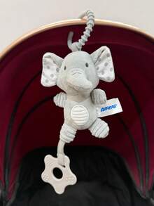 1pc Cute Plush Wind Chime Stroller Hanging Decor, Cartoon Animal Shaped Soothing Doll With Rattle Paper & Bell, Soft Rattle Doll, Suitable As Newborn Baby Gift - Multicolor - View 14