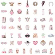 50张粉色迪斯科牛仔女郎涂鸦贴纸，适用于水瓶、行李箱装饰 - 彩色 - 查看 6