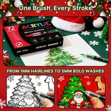 LOVEWE 72/120 Colors Acrylic Paint Markers - Water-Based Self-Inking Brush Tip, No Bleed For Rock Canvas Wood Ceramic Glass, Art Supplies For Adults DIY - 120種顏色 - 查看 3
