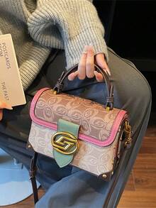 2026 New Design Printed Tote Bag, Fashionable Shoulder & Crossbody Bag, Luxury High-End Handbag, Elegant Magenta Color, Exquisite Quality, Unique Personalized - 玫紅色 - 查看 1