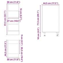vidaXL Mueble bajo "Riga" madera artesanal 30 x 44,5 x 81,5 cm madera de ingeniería - Marrón - Ver 9